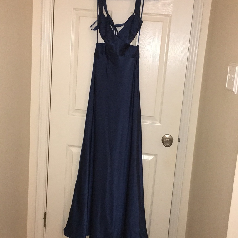 BCBG blue silk gown